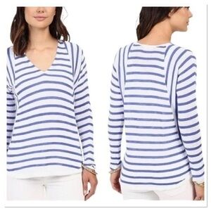 Lily Pulitzer Stasia stripe lightweight v neck cotton pullover sweater small